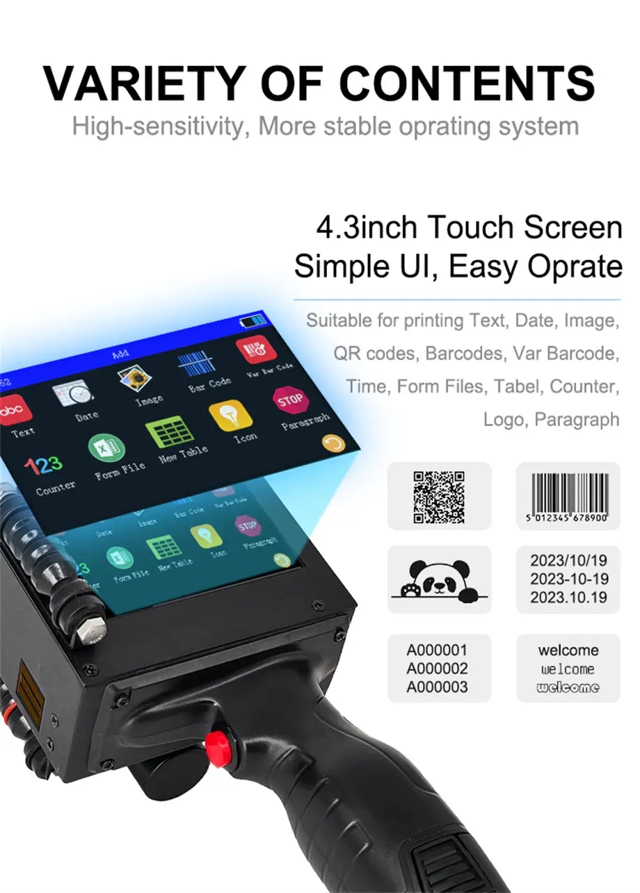 Industrial Handheld Inkjet Printer  Metal Body One-Item-One-Code Conveyor Ready, SKU 1680, product thumbnail 8