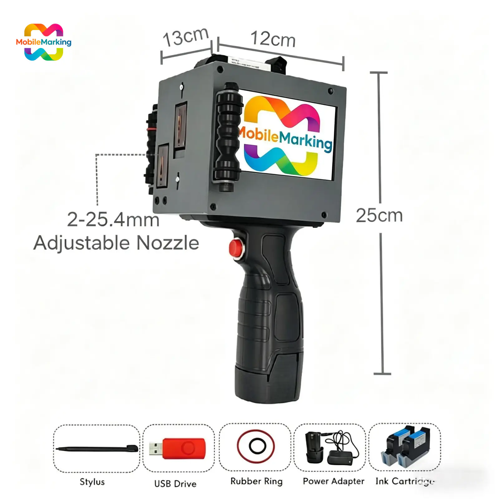 2-Inch Dual-Head Handheld Inkjet Printer 50mm Print Height Up to 20 Lines, SKU 16832, product thumbnail 10