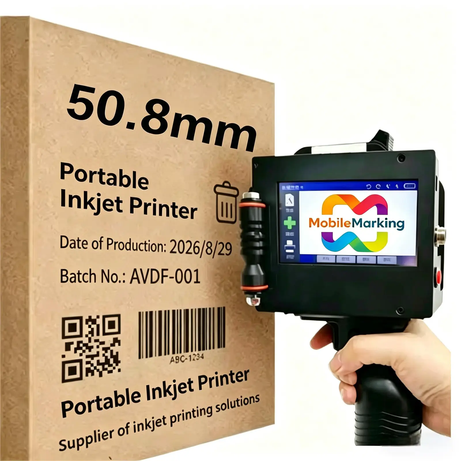 2-Inch Dual-Head Handheld Inkjet Printer 50mm Print Height Up to 20 Lines, SKU 16832, product image