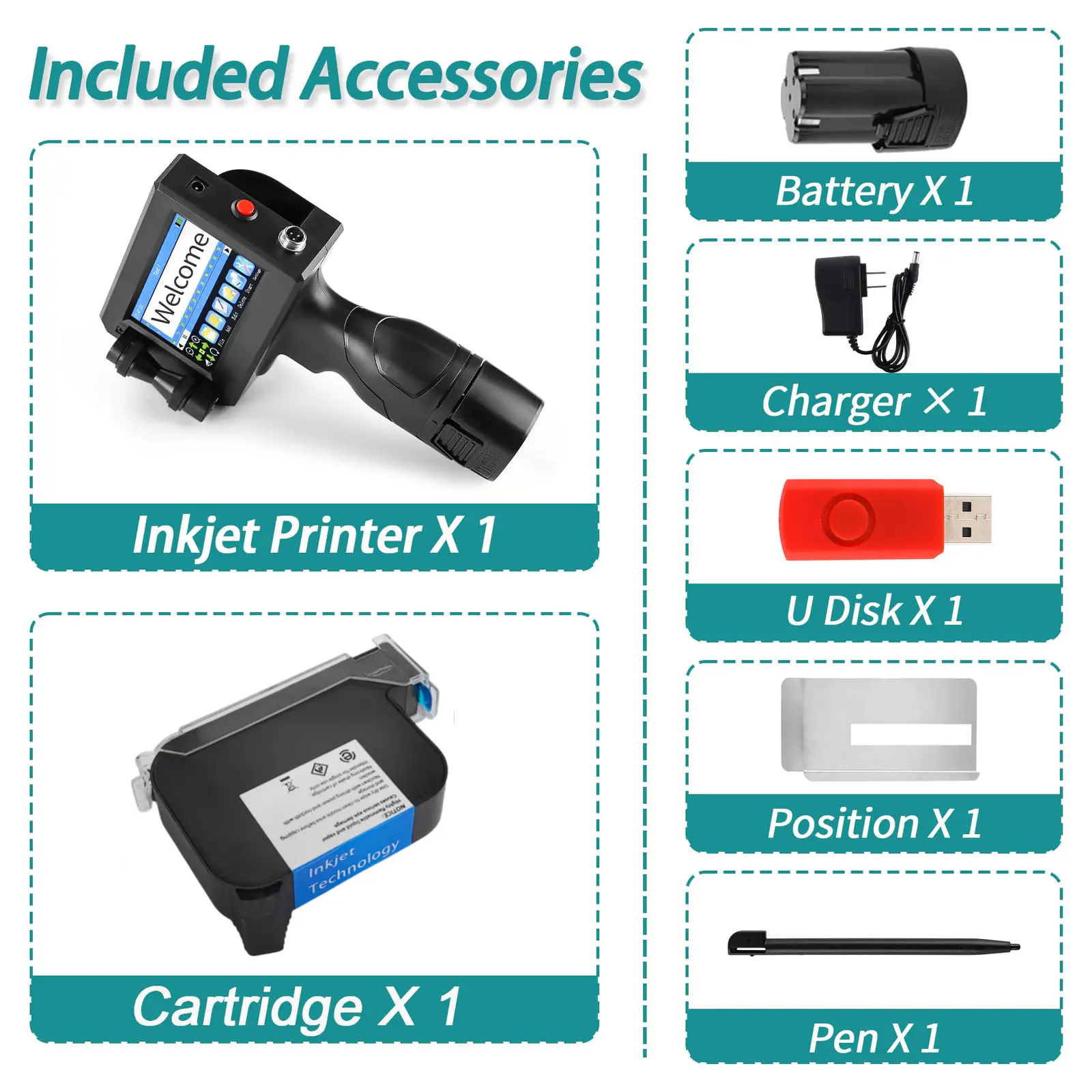 Compact Handheld Inkjet Printer No APP Needed, USB Image Import, 600 DPI, SKU 1691, product thumbnail 7