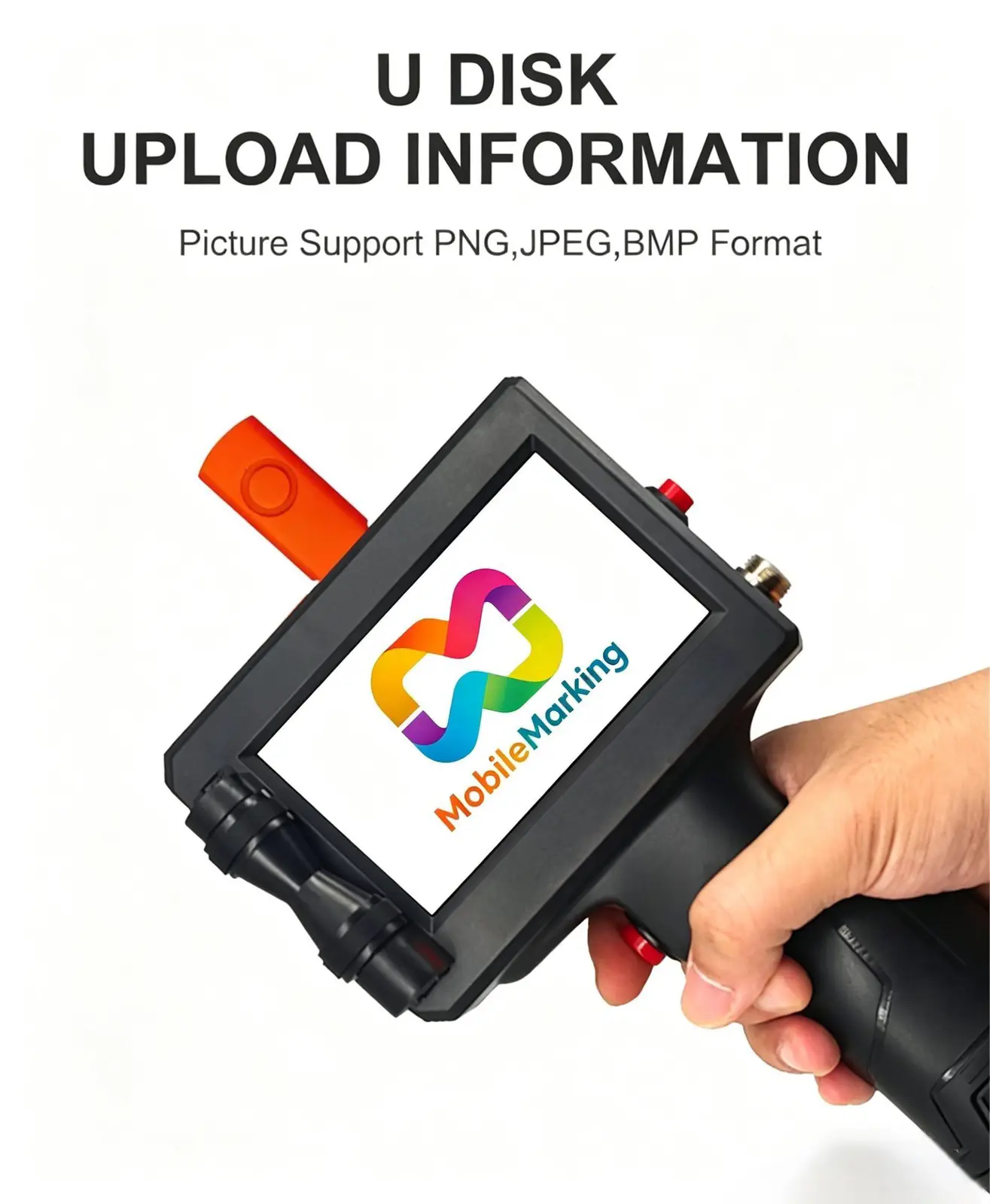 1-Inch Handheld Inkjet Printer 25.4mm Wide Format, Removable Battery, SKU 1691S, product thumbnail 2