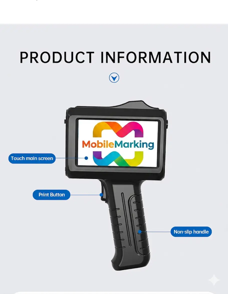 Handheld Inkjet Printer 600 DPI Type-C Charging Variable Data Printing, SKU 127A, product thumbnail 2