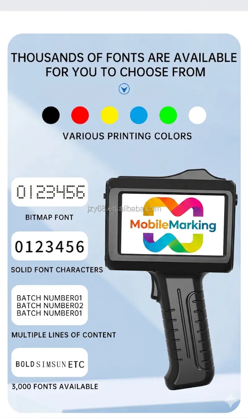 Handheld Inkjet Printer 600 DPI Type-C Charging Variable Data Printing, SKU 127A, product thumbnail 3