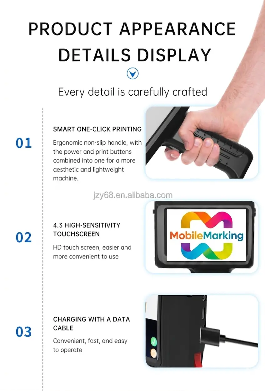 Handheld Inkjet Printer 600 DPI Type-C Charging Variable Data Printing, SKU 127A, product thumbnail 9